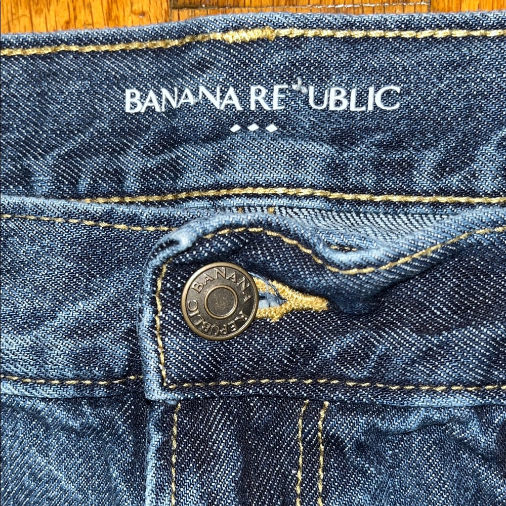 Banana Republic Patchwork Stylish Blue Denim Jean… - image 2